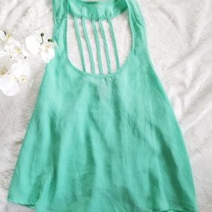 Mint Green Chiffon Crop Top